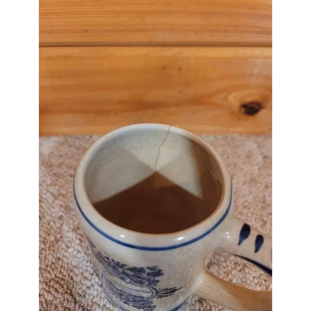 Pair OfDelft Blue Hand Painted Heineken Windmill Beer Tankard Stein Mug Holland - Picture 5 of 10